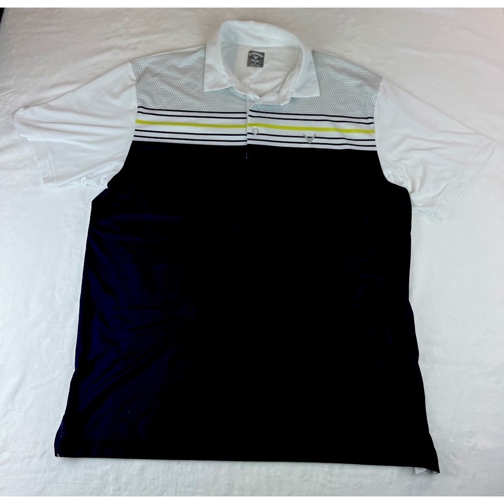 Callaway Golf Polo Shirt Mens Size Large Short Sleeve Polyester Stretch Opti-Dri
